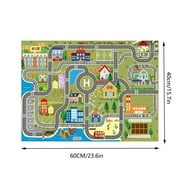 WNFJR Children's Room Cartoon Traffic Track Mat - Play Mat Rug - Polyester and Non-Slip Backing Fabric Car Track Rug - Kids Road Map Rug for Play Area or Bedroom Decor